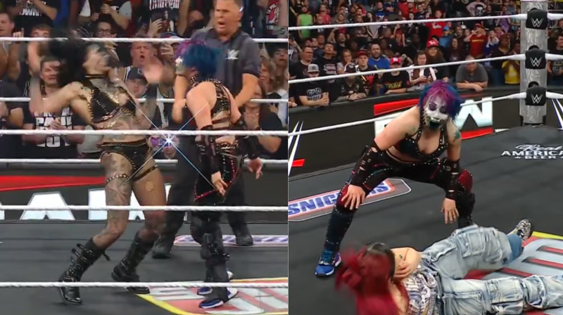 Asuka Blinds Rhea Ripley With Green Mist and Attacks Iyo Sky on WWE RAW